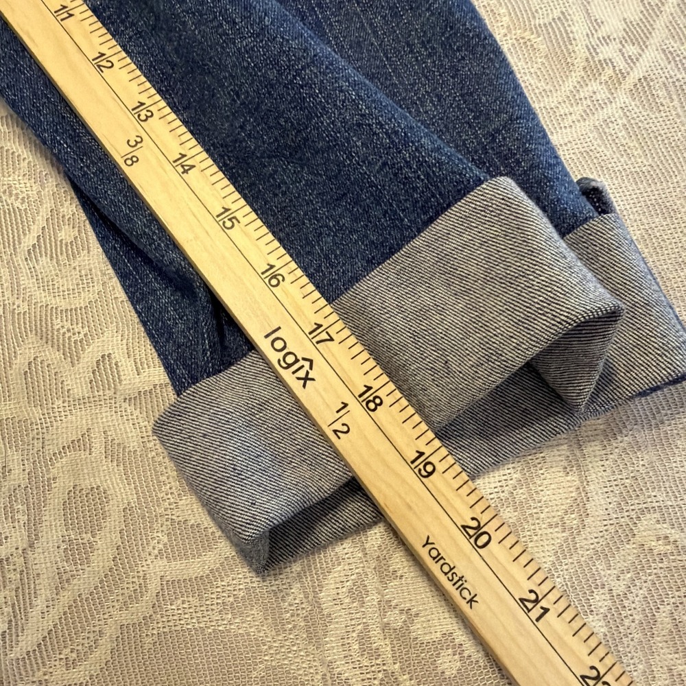 New NYDJ Marilyn Button Hem Straight Leg Capri Cuffed Jeans 14P/W34/L19 - Picture 9 of 13